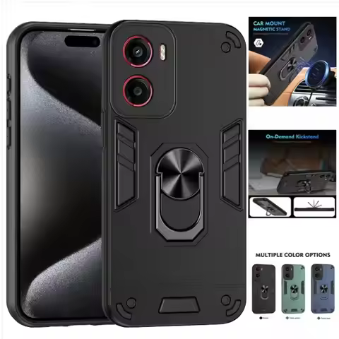 Military Armor Shockproof PC Case For Motorola Moto G56 G86 G06 G05 G15 G35 G55 G75 G85 Magnetic Rin
