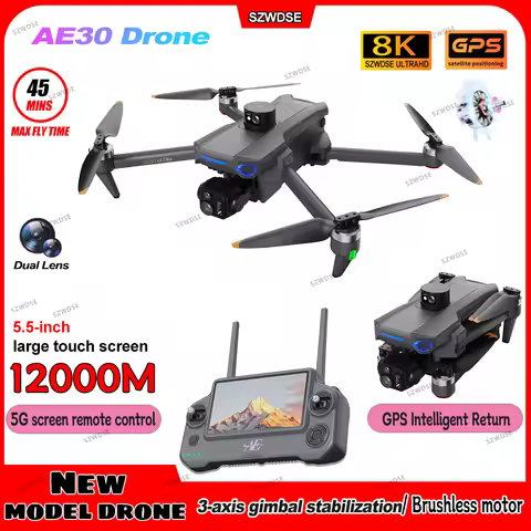 AE30 Ultra GPS Drone 4K Profesional HD Camera 3-Axis Gimbal Brushles Airdrop RC Quadcopter 5.5inch S