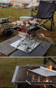 不銹鋼折疊 snowpeak 輕便燒烤爐焚火架戶外野營野餐燒烤柴火炭火爐具