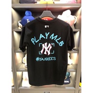 เกาหลี MLB แขนสั้นหญิงชอบคู่เล่นชาย ฤดูร้อนใหม่ NY Yan Yan ทีมเสื้อยืด LA ครึ่งแขนของแท้