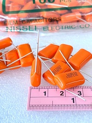 5ชิ้น/10ชิ้น C 303J800V Cไมล่าญี่ปุ่นตัวสีส้ม 30nF 0.03UF 30nJ NISSEI JAPANขาห่าง15มิล แท้ใหม่แกะกล่