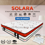 Free Shipping / Romano Solara 12 inch Latex Feel Foam Coconut Fibre Mattress / Tilam / 椰丝床垫 / Queen 