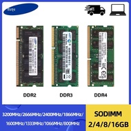 แล็ปท็อป Samsung Memoria 16GB 8GB 4GB 2GB DDR2 667 800MHz DDR3 1600 1066 1333 1866MHz DDR4 3200 2133