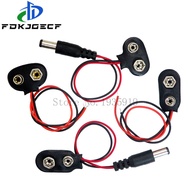 10pcs/lot DC 9V Battery Button Power Cable Battery Buckle Snaps Power Cable Connector DC 5.5*2.1 For