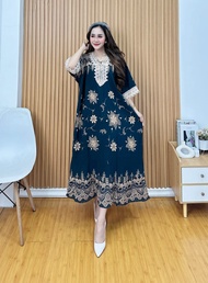 Daster Renda Arab Motif Rayon Premium Super Jumbo LD 140cm PB 120cm Busui