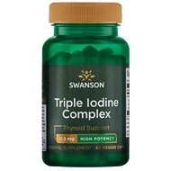 Triple Iodine Complex-Natural Supplement for Vital Thyroid Support-Promotes Metabolic Function, Incr