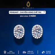 Silver Earrings for Women with 6,5mm White Gold Oval Face - PENDIA Brand - Inspection Certificate KT