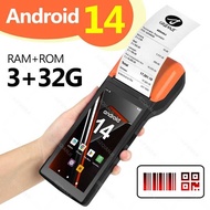 14 Handheld POS Receipt Printer PDA Terminal Support 1D 2D Barcode Scanning Scanner Head 4G NFC Card