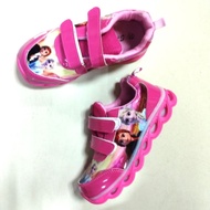 LED Kasut Lampu Girl Sport Sneaker Shoes Elsa Anna Frozen Gloss Surfaces