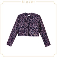 KLOSET Jacquard Cropped Blazer (VC23-T009) เสื้อคลุมแขนยาว ผ้าทอลายเสือ