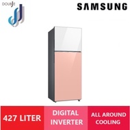 Samsung 427L Bespoke 2 Doors Fridge Clean Glass White Peach RT42CB66443PME