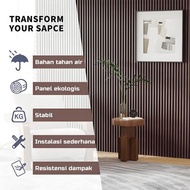 TERMURAH 3M/2.9M/WOOD PANEL WPC KISI KISI KAYU WALL PANEL PVC MOTIF KAYU WALLPANEL PVC 3D/ WPC WALL 