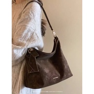 South Style Chio2nd Autumn Words Letter Tote Bag Ladies Retro Brown Underarm Bag Commuter Shoulder M
