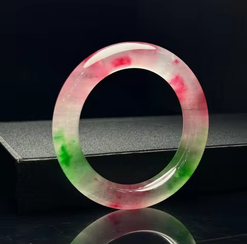 Certified Natural Ice pink Burmese Jade jadeite bracelet bangle 58mm