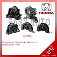 HONDA CIVIC SO4 EK3 EK4 EJ7 1.6 (1996 - 2000) /  CRV S10 RD1  - ENGINE MOUNTING 1SET 5PCS