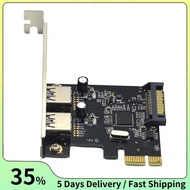 PCIE Expansion Card PCI-E to 2-Port USB3.0 5Gbps Convert Card Riser for Win7/8/9/10/Linux