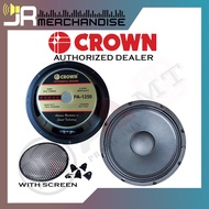 Crown 12" Instrumental Speaker 500 Watts (PA-1250) + SC12 Screen 12" Mesh w/ Clips Sold Per Pc