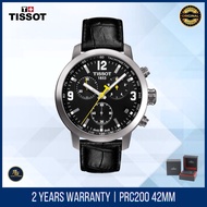 •Official Website Register• TlSSOT PRC200 42MM Original Black Quartz Chronograph Watches T055.417.16