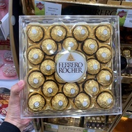 Ferrero Rocher เฟอร์เรโร่ ช็อกโกแลตแท้สอดไส้ 24ลูก กล่องมิติ หรูหรา