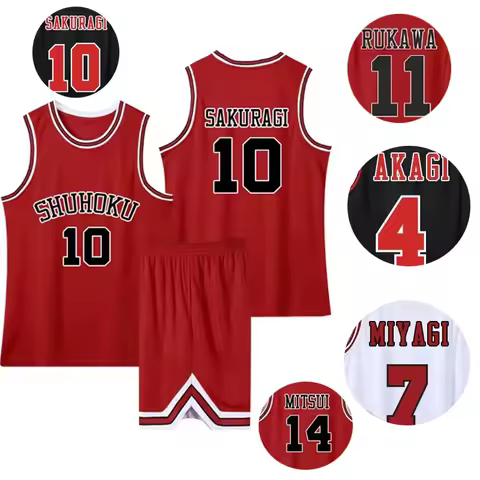 Anime Sakuragi Hanamichi Cosplay Jersey Shohoku School Basketball Team Uniform Sportswear Kaede Ruka