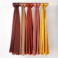 Brooch TudungMalay Indonesia Natural Wrinkle Monochrome Long Scarf Smooth Elastic Crepe Breathable W