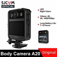 SJCAM ตัวกล้องหน้า A20 2.33 "ของแท้,หน้าจอสัมผัสหน้า4K WiFi ไจโร166 ° มุมกว้าง10เมตรโคมไฟ LED เครื่องบันทึกบังคับใช้กฎหมาย