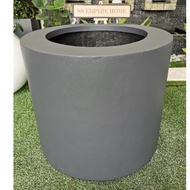 REX FP22 Black Fiberglass Matte Flower Pot LED Pasu Bunga Garden Taman Plant Pokok Fiber Square Indoor Outdoor Tempayan