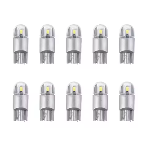 10Pcs 6000K Canbus T10 168 194 W5W Dome License Side Marker LED Light Bulb White