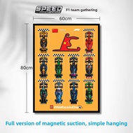 Compatible with LEGO SpeedF1 Magnetic Wall Frame 77242-77251 Ferrari Red Bull Wall Hanging Decorativ