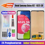 Techparts Original LCD Untuk Samsung Galaxy A52/ A52S LCD + Bahagian skrin + Set pemutar skru percum