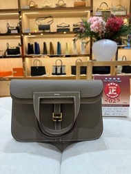 門市現貨 Hermes Halzan 25 etoupe ghw 大象灰金扣