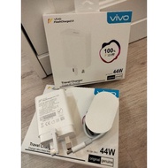 VIVO Fast Charger 44W Flash Charger 2.0 Adapter With TYPE-C Usb Data Cable For V20/X50/V21E/X60