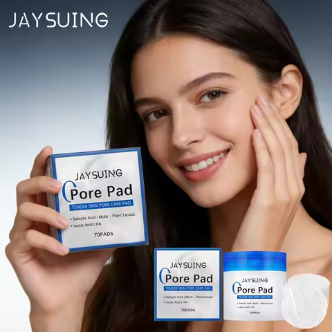 Jaysuing Hyaluronic Acid Cotton Pads Gentle Exfoliate Unclog Pores Reduce Acne Pimples Daily Skincar