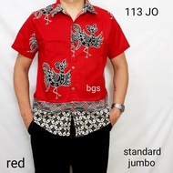 KEMEJA MERAH Shirt 113JO BATIK Shirt For Adult Men Chinese Edition Red Color Chicken MOTIF