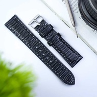 Garden Strap Biawak Leather Watch Strap "Basic Black" Flexible Comfortable Custom Size 6 Month Warra