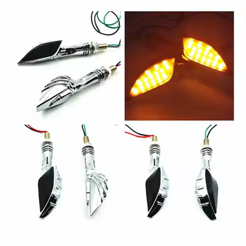 Smoke Skull Hand LED Turn Signal for Honda Kawasaki Suzuki Yamaha Buell Motor
