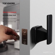New Invisible Door Lock Single-Sided With Key, Hidden Indoor Lock, Golden Wall Door Handle 8I5R