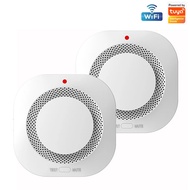 Tuya เซ็นเซอร์ตรวจจับควัน Wi-Fi พร้อมลำโพงแบบใส่ถ่าน (9V) แจ้งเตือนเข้าแอป สร้างเงื่อนไขได้-Smoke De