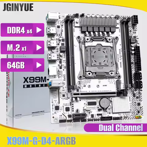 JINGYUE X99M-G D4 ARGB Motherboard LGA2011-3 DDR4 USB 3.0 SATA 3.0 M.2 for Intel Xeon E5 & i7 Gaming