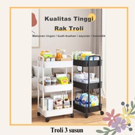 [Import] -- Hana TROLLEY 3 LAYER Starlight Kitchen Wheel Rack Stacking Rack/Multipurpose TROLLEY Bedroom Kitchen TROLLEY/TROLLEY 3-tier/bathroom TROLLEY