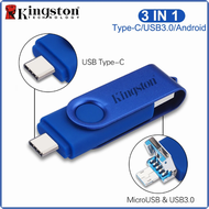 Kingston 3IN1 OTG USB แฟลชไดรฟ์1TB 2TB Micro &amp; TYPE-C &amp; USB Mini Memory Pendrive Usb C Micro TypeC Android สำหรับสมาร์ทโฟน สำหรับ iPhone 15