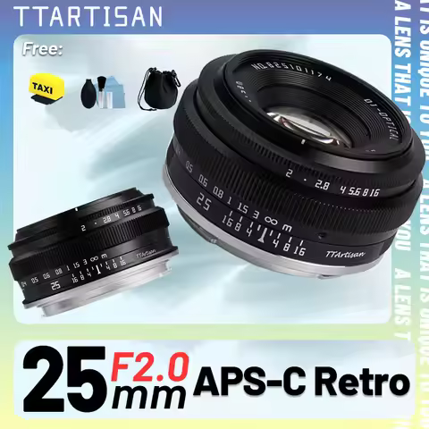 TTArtisan 25mm F2 APS-C Frame Manual Focus Prime Lens for Sony E a6000 a6400 Fuji XT30 XT4 XS10 Niko