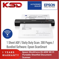 Epson WorkForce ES-60W Wi-Fi Portable Sheetfed Document Scanner