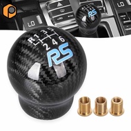 [prettyia] Carbon Fiber Gear Shifter Knob 6 Speed Shifter Level Handle for Ford Focus Mk3 Car Interi