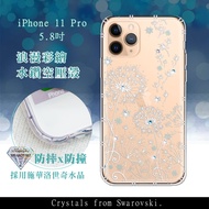 iPhone 11 Pro 5.8 吋 浪漫彩繪 水鑽空壓氣墊手機殼(風信子)