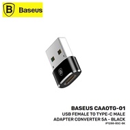BASEUS CAAOTG-01 USB FEMALE TO TYPE-C MALE ADAPTER CONVERTER 5A BLACK