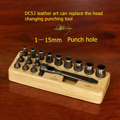 YORKSHINE Leather Punch Tool Kit W/ 1-15mm DC53 Dies - High-Toughness Steel For Professional Leather