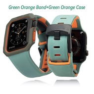 UAG silicone strap+case set for iwatch Series 7 SE 6 5 4 3 cover protector bumper for iwatch44 42mm 40 38mm Shockproof case