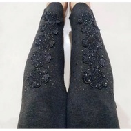 legging 7/8 highwaist bawah renda import / celana legging bawah renda import / legging bawah brukat 
