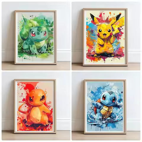 Jigsaw Puzzles for Adults -Anime Pokemon Pikachu Charmander - Jigsaw Puzzle Home Decor Adults Puzzle